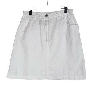 Lauren Raplh Lauren 100% Linen White Mini Skirt Size 10 Casual Summer A-line